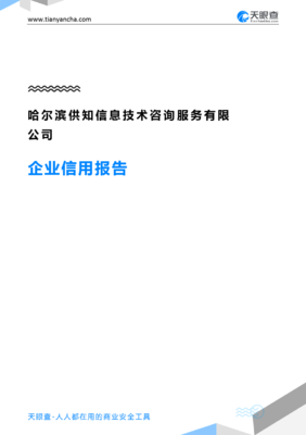 哈尔滨供知信息技术咨询服务企业信用报告解读 信息咨询服务的信用透视